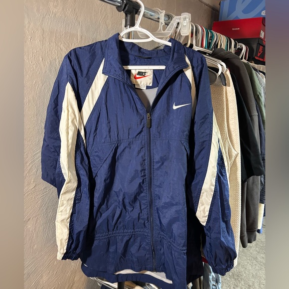 Nike Other - Nike Navy & Red Swoosh Windbreaker Jacket
